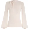 Blouson Tie-Neck Sweater