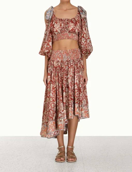 Chintz Asymmetrical Skirt