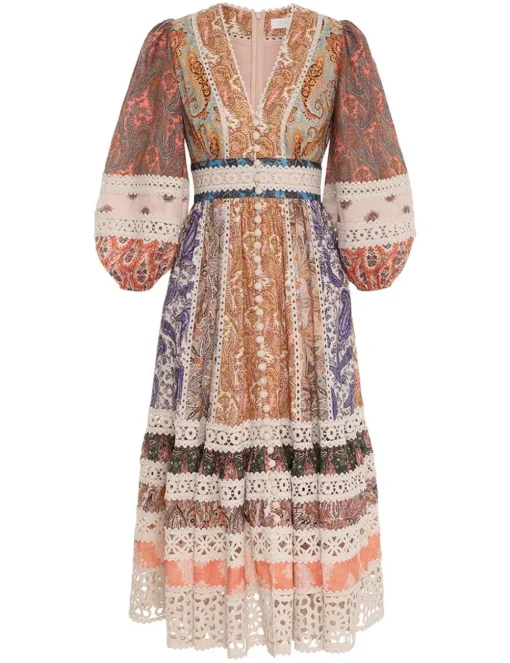 Devi Spliced Midi Dress