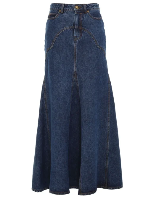 Luminosity Denim Maxi Skirt