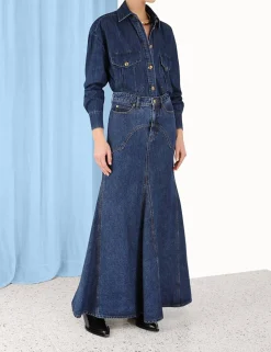 Luminosity Denim Maxi Skirt