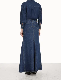 Luminosity Denim Maxi Skirt