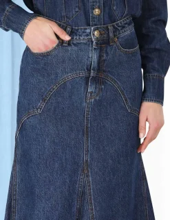Luminosity Denim Maxi Skirt