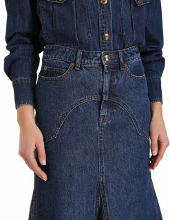 Luminosity Denim Maxi Skirt