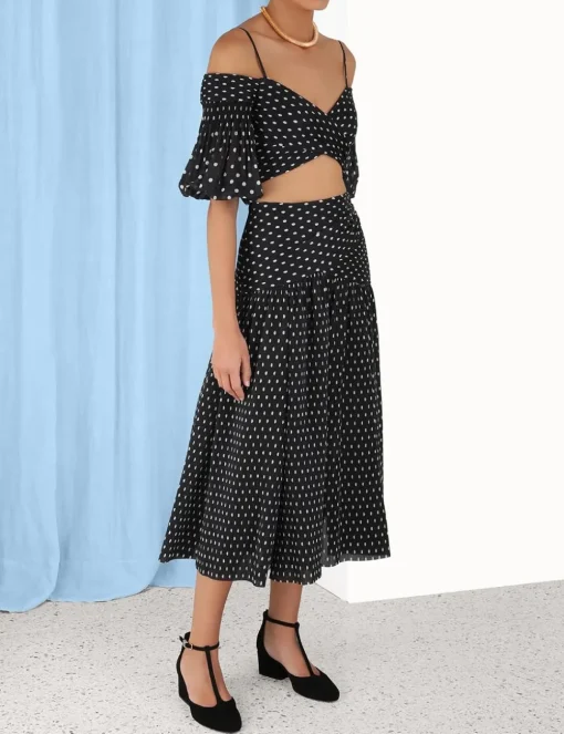 Pleated Midi Skirt