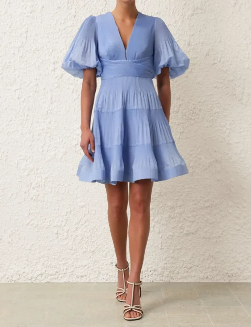 Pleated Mini Dress