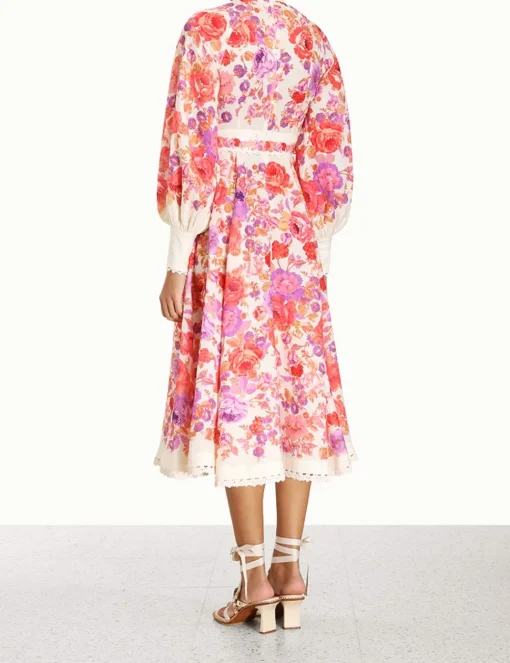 Raie Billow Sleeve Midi Dress