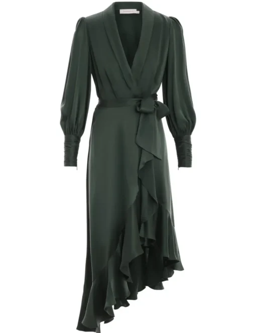 Silk Wrap Midi Dress