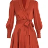 Silk Wrap Mini Dress