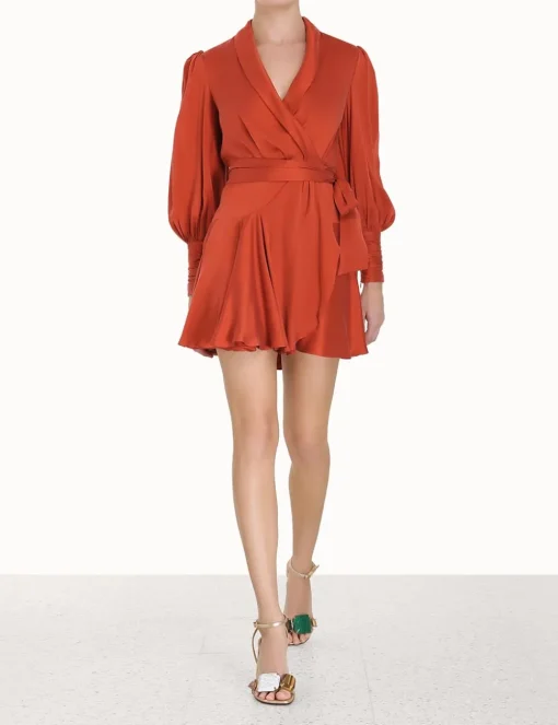 Silk Wrap Mini Dress